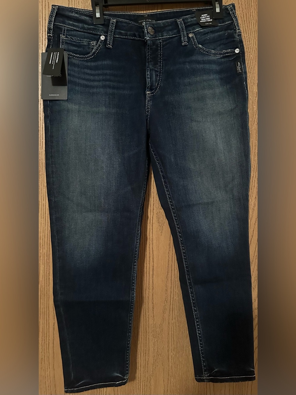 Avery Curvy Fit High Rise Skinny Crop Jeans - Blue
